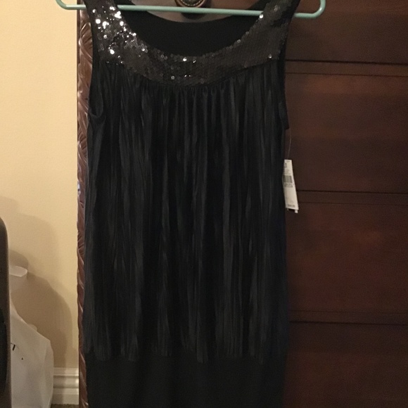 NWT A. Byers Sequined Neck Tank -Black - Picture 5 of 8